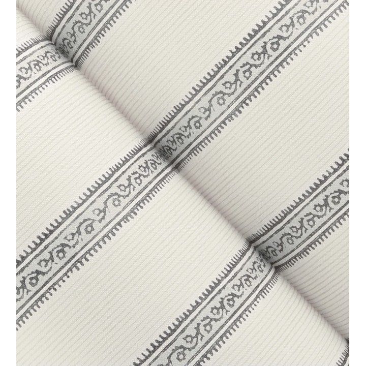 Papel pintado texturizado de rayas elegantes con grecas grises - Tisbury Pinstripe 684279