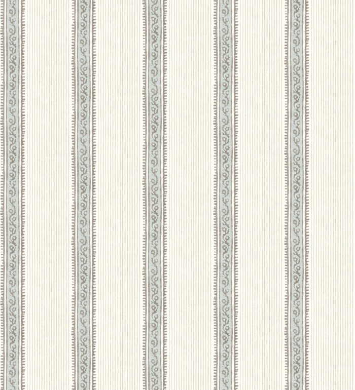 Papel pintado texturizado de rayas elegantes con grecas cian - Tisbury Pinstripe 684280
