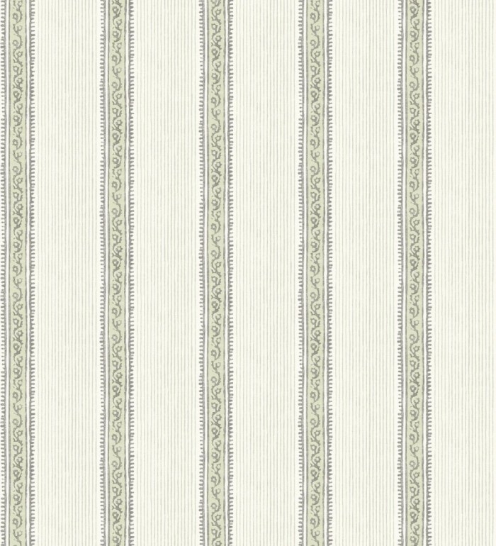 Papel pintado texturizado de rayas elegantes con grecas verdes - Tisbury Pinstripe 684282
