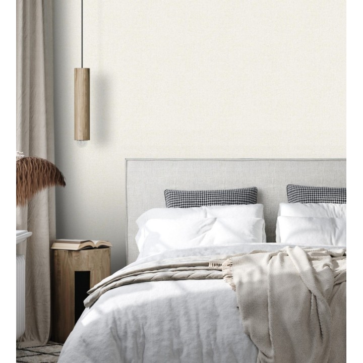 Papel pintado esencia textil con toques de arcilla y caliza en tonos blanco roto - Bramble Calico 684285