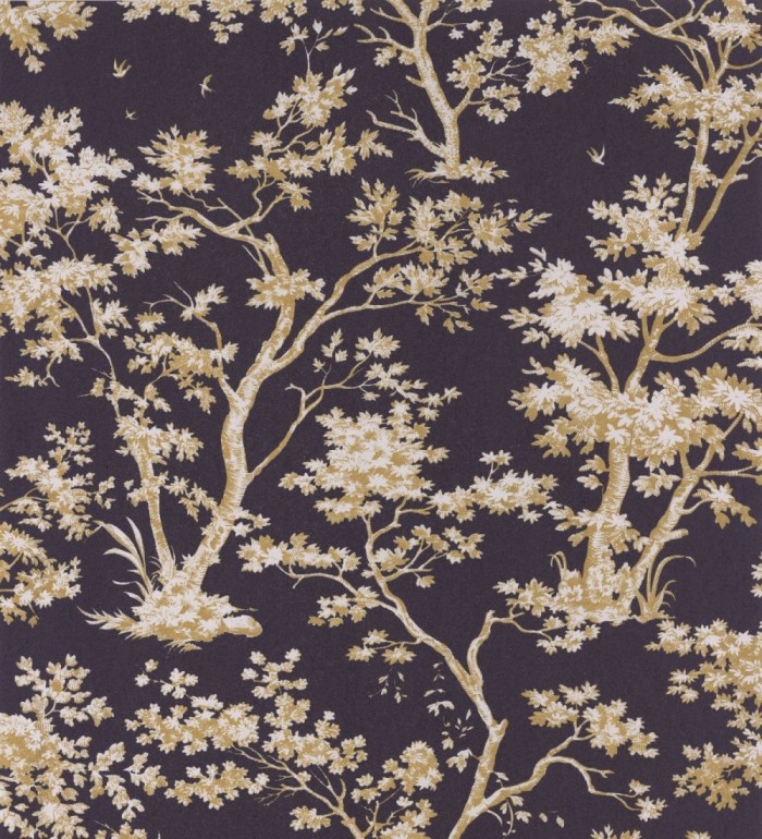 Papel pintadode árboles y ramas estilo toile de jouy - Nantes Forest 126476