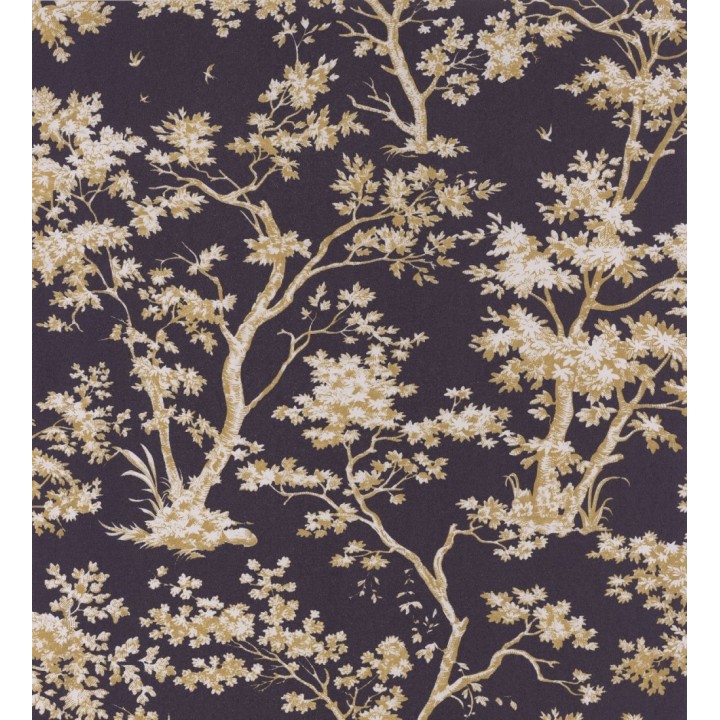 Papel pintadode árboles y ramas estilo toile de jouy - Nantes Forest 126476