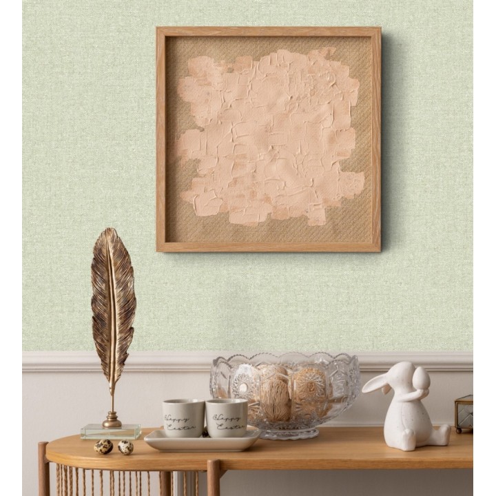 Papel pintado esencia textil con toques de arcilla y caliza en tonos verdes - Bramble Calico 684286