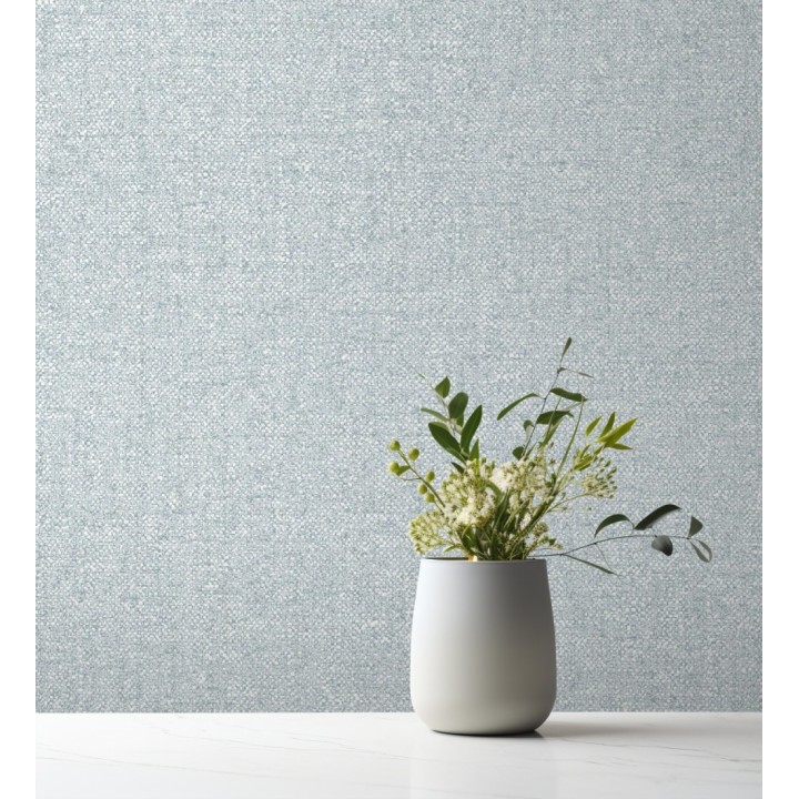 Papel pintado esencia textil con toques de arcilla y caliza en tonos azules - Bramble Calico 684287