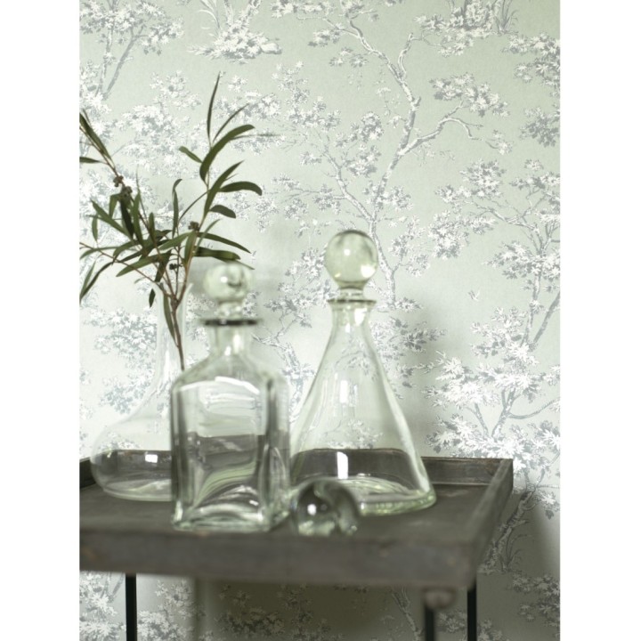 Papel pintadode árboles y ramas estilo toile de jouy - Nantes Forest 126478