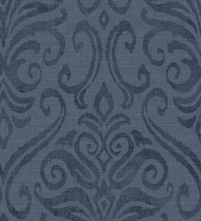 Papel pintado damasco elegante texturizado color azul eléctrico - Winchelsea Ornamental 684291