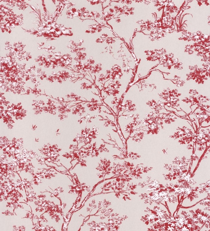 Papel pintadode árboles y ramas estilo toile de jouy - Nantes Forest 126479