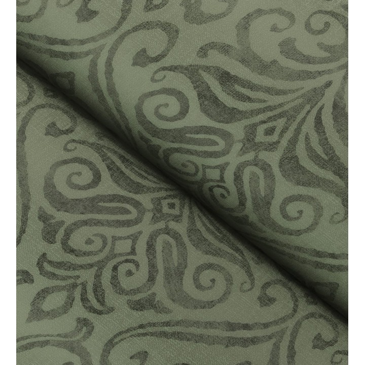 Papel pintado damasco elegante texturizado color verde helecho - Winchelsea Ornamental 684293