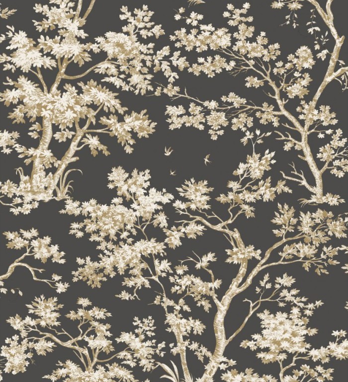 Papel pintadode árboles y ramas estilo toile de jouy - Nantes Forest 126480