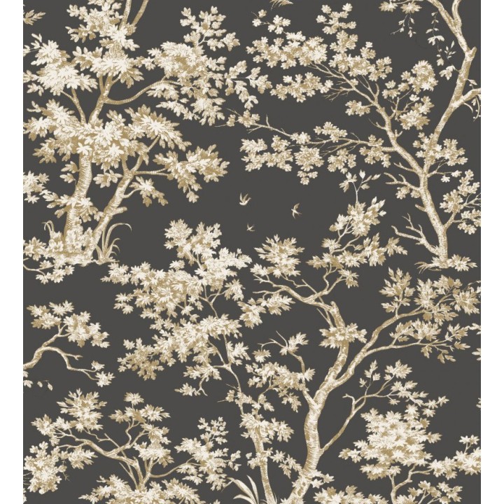 Papel pintadode árboles y ramas estilo toile de jouy - Nantes Forest 126480