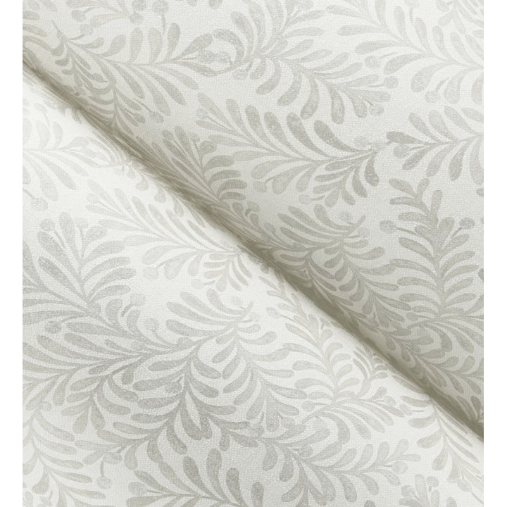 Papel pintado ramas beige y bayas fondo lino texturizado blanco roto - Willowmere Sprigs 684298