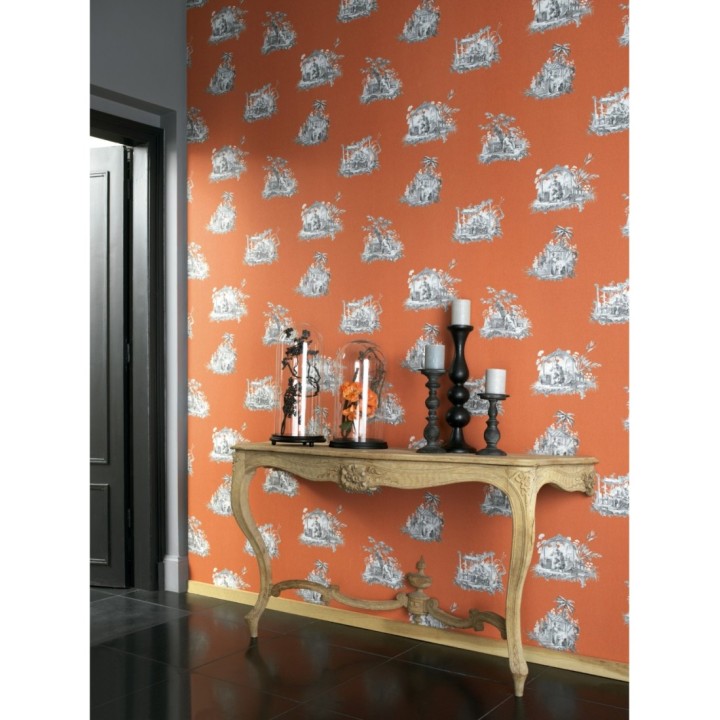 Papel pintado Toile de jouy - Montpellier 126486