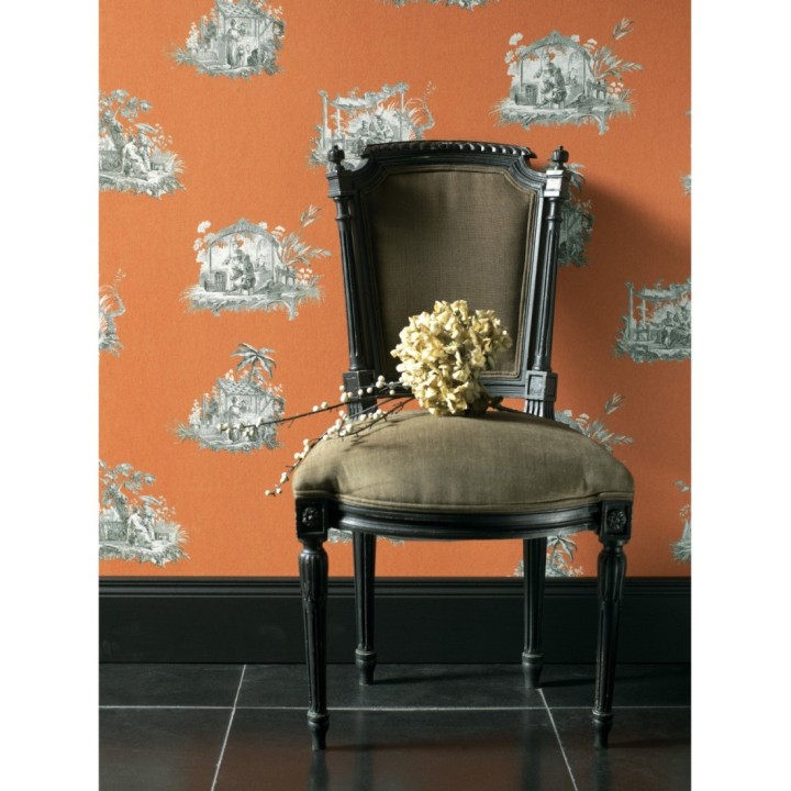 Papel pintado Toile de jouy - Montpellier 126486