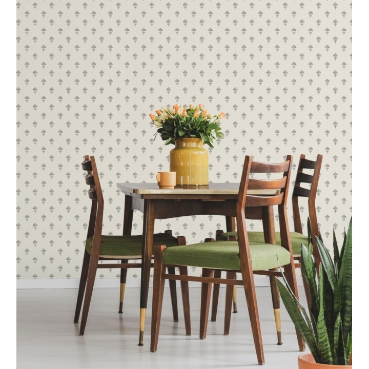 Papel pintado provenzal francés de flores pequeñas fondo crema - Willowmere Ditsy 684310