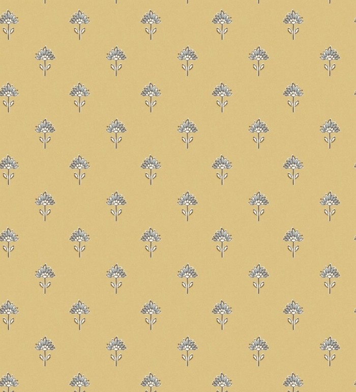Papel pintado provenzal francés de flores pequeñas fondo ocre - Willowmere Ditsy 684311