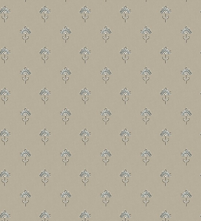 Papel pintado provenzal francés de flores pequeñas fondo taupe - Willowmere Ditsy 684313