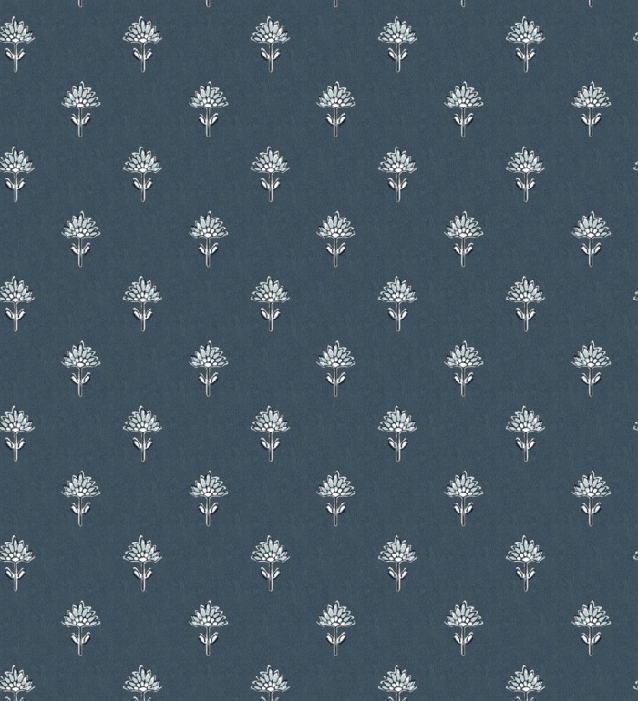 Papel pintado provenzal francés de flores pequeñas fondo azul - Willowmere Ditsy 684314