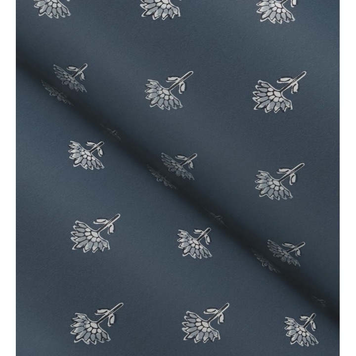 Papel pintado provenzal francés de flores pequeñas fondo azul - Willowmere Ditsy 684314