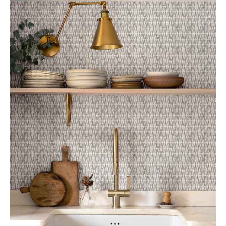 Papel pintado geométrico de trazos de acuarela sobre fondo texturizado - Kampala Marks 684316