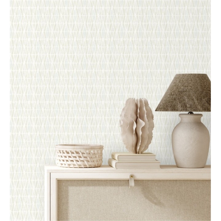 Papel pintado geométrico de trazos de acuarela sobre fondo texturizado - Kampala Marks 684317