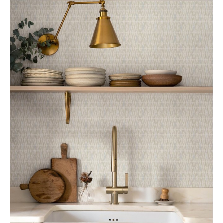 Papel pintado geométrico de trazos de acuarela sobre fondo texturizado - Kampala Marks 684317