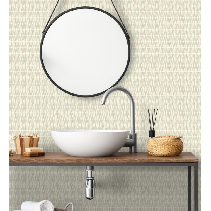 Papel pintado geométrico de trazos de acuarela sobre fondo texturizado - Kampala Marks 684318