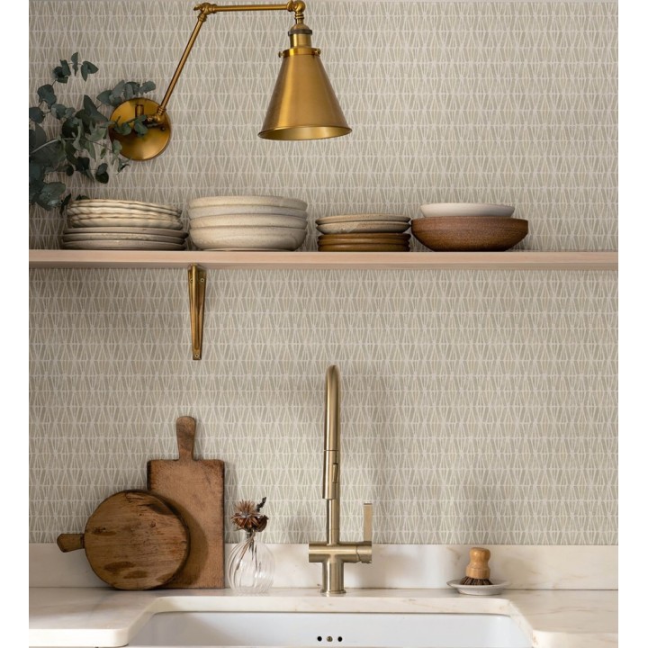 Papel pintado geométrico de trazos de acuarela sobre fondo texturizado - Kampala Marks 684318