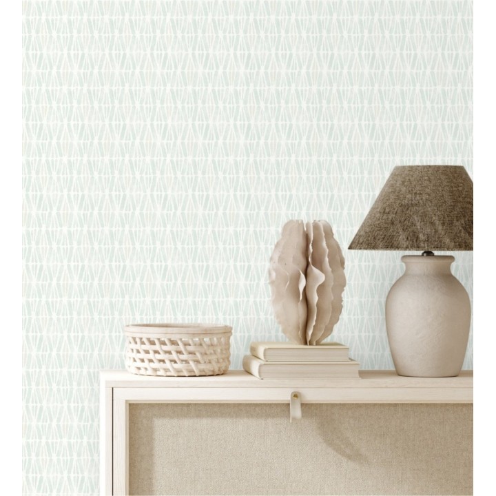 Papel pintado geométrico de trazos de acuarela sobre fondo texturizado - Kampala Marks 684319