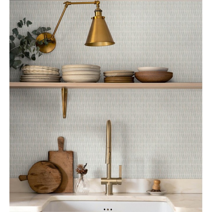 Papel pintado geométrico de trazos de acuarela sobre fondo texturizado - Kampala Marks 684319