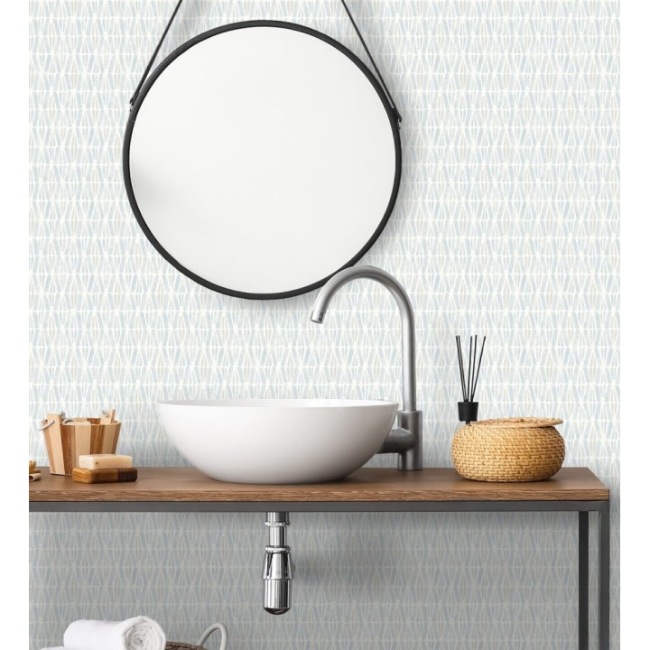 Papel pintado geométrico de trazos de acuarela sobre fondo texturizado - Kampala Marks 684320