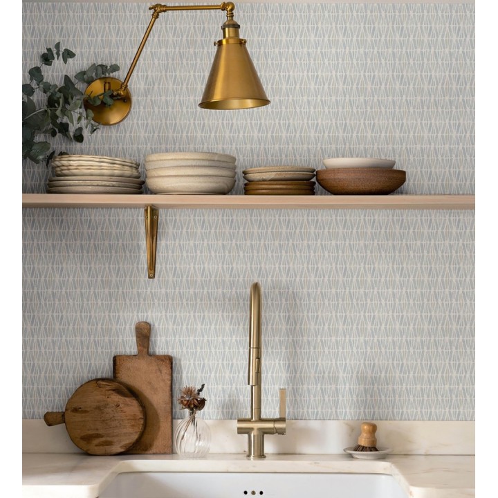 Papel pintado geométrico de trazos de acuarela sobre fondo texturizado - Kampala Marks 684320