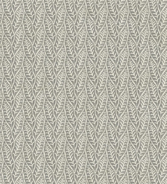 Papel pintado de hojas gris carbón entrelazadas estilo cottage country - Kigali Leaves 684321