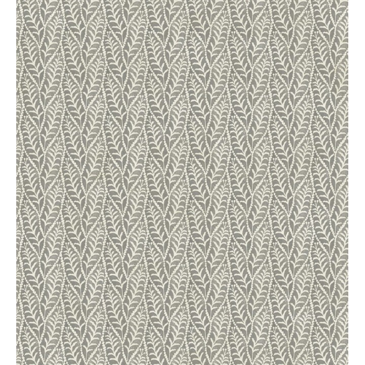 Papel pintado de hojas gris carbón entrelazadas estilo cottage country - Kigali Leaves 684321
