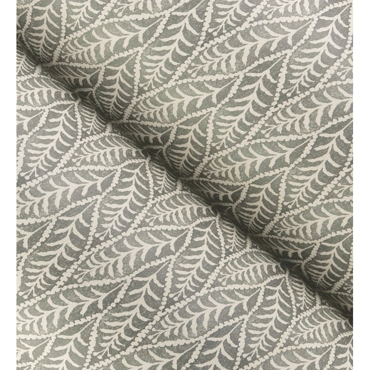 Papel pintado de hojas gris carbón entrelazadas estilo cottage country - Kigali Leaves 684321