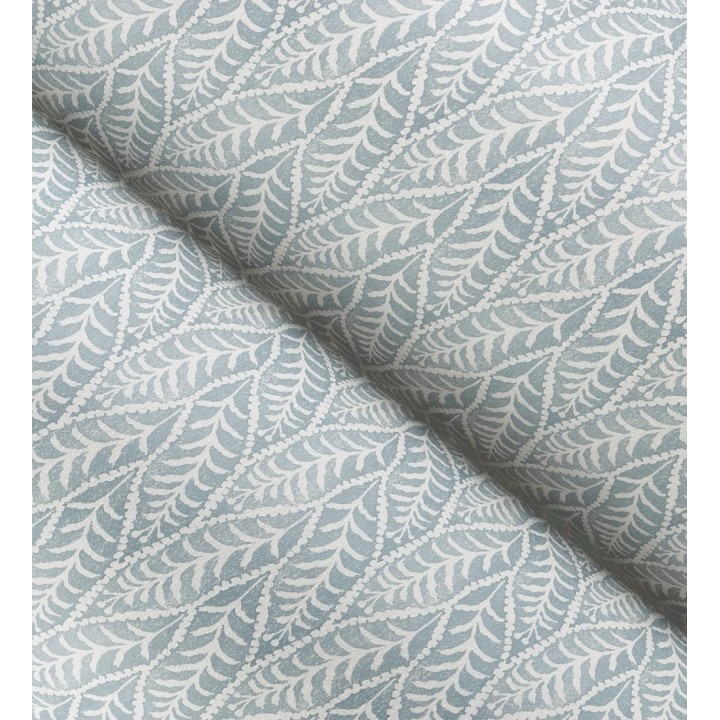 Papel pintado de hojas azules entrelazadas estilo cottage country - Kigali Leaves 684322
