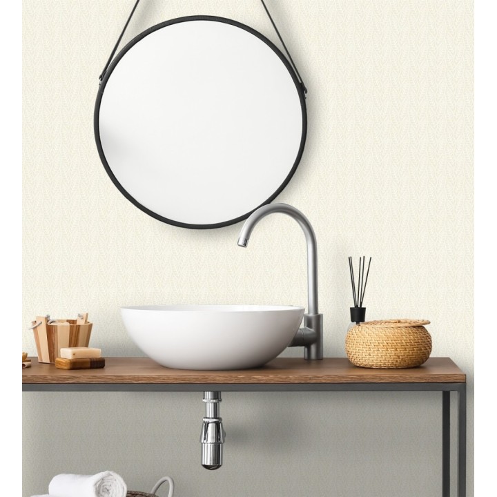 Papel pintado de hojas color arena entrelazadas estilo Cottage Country - Kigali Leaves 684323