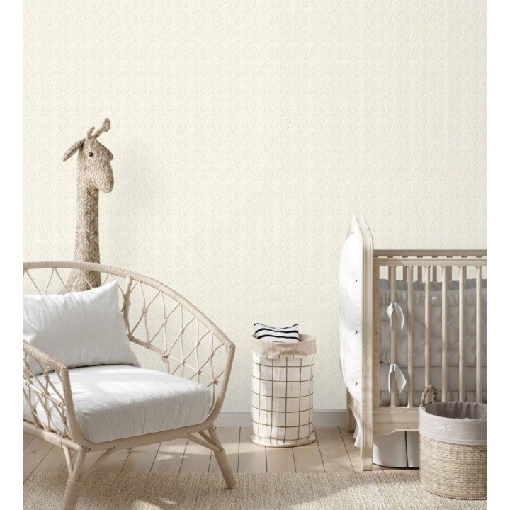 Papel pintado de hojas color arena entrelazadas estilo Cottage Country - Kigali Leaves 684323