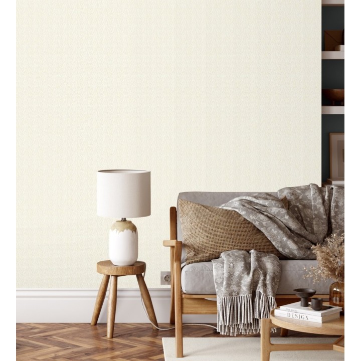 Papel pintado de hojas color arena entrelazadas estilo Cottage Country - Kigali Leaves 684323