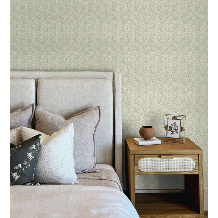 Papel pintado de hojas verde entrelazadas estilo cottage country - Kigali Leaves 684325