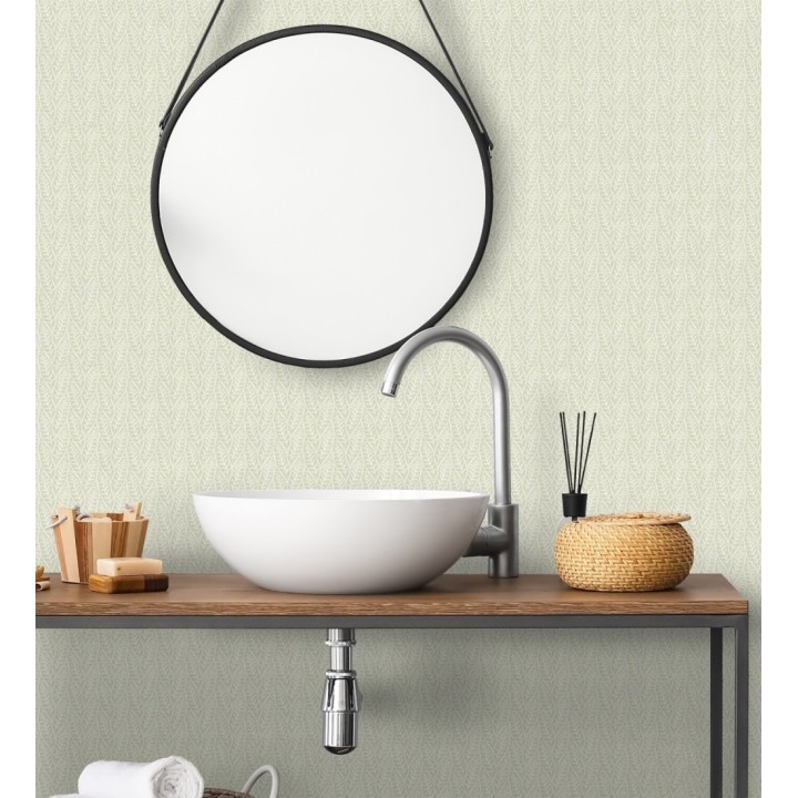 Papel pintado de hojas verde entrelazadas estilo cottage country - Kigali Leaves 684325