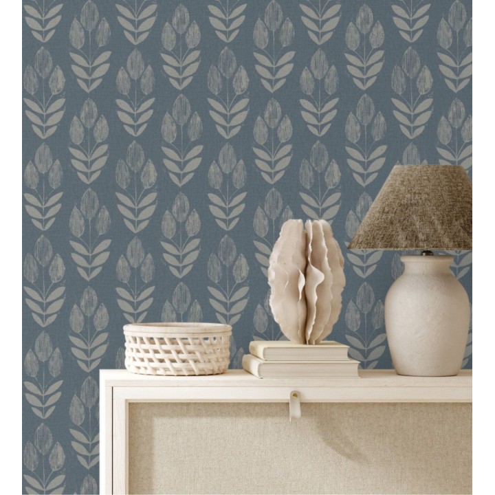 Papel pintado tulipanes textura lino y estilo provenzal - Early Tulipbud 684326