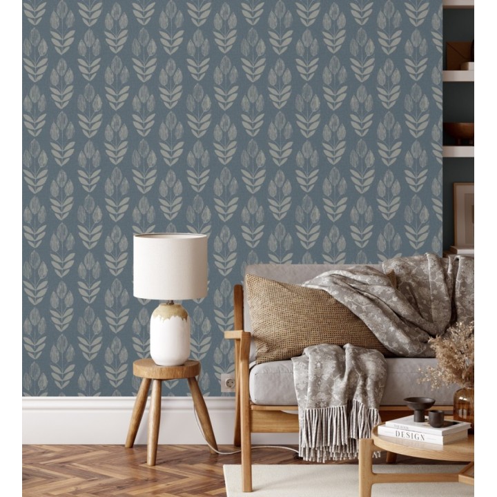 Papel pintado tulipanes textura lino y estilo provenzal - Early Tulipbud 684326