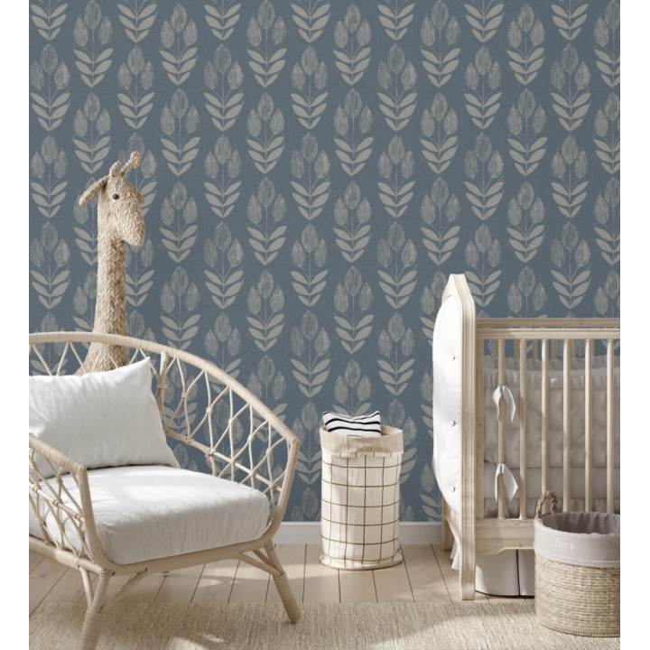 Papel pintado tulipanes textura lino y estilo provenzal - Early Tulipbud 684326