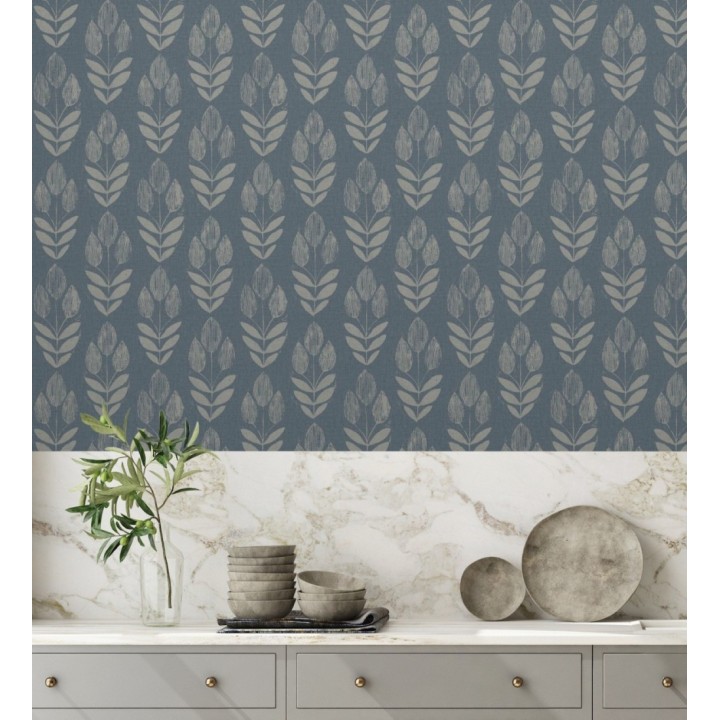 Papel pintado tulipanes textura lino y estilo provenzal - Early Tulipbud 684326