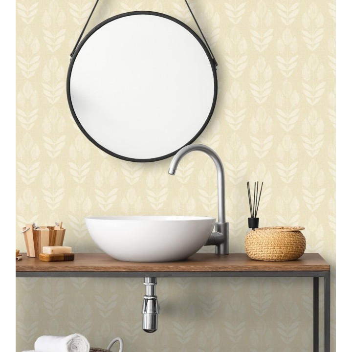 Papel pintado tulipanes textura lino y estilo provenzal - Early Tulipbud 684327