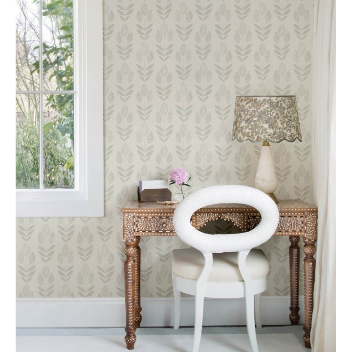 Papel pintado tulipanes textura lino y estilo provenzal - Early Tulipbud 684329