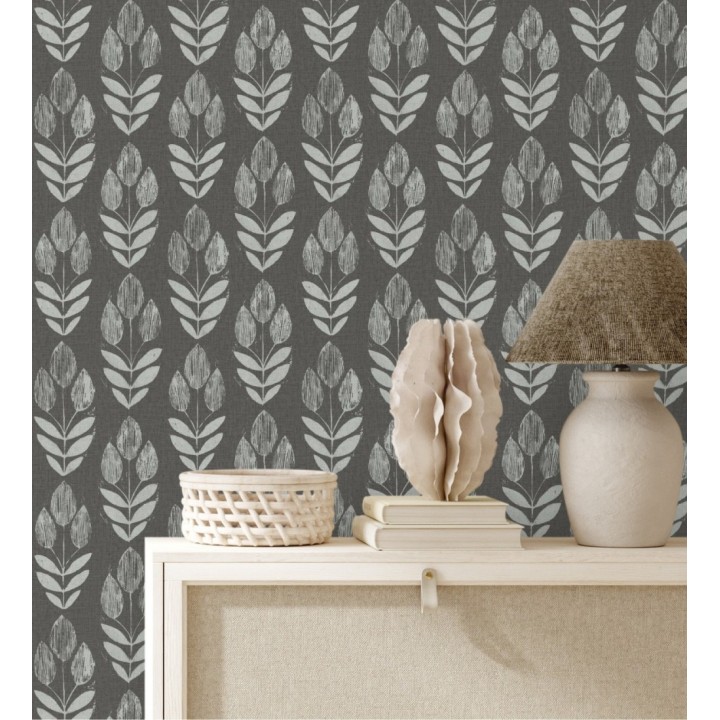 Papel pintado tulipanes textura lino y estilo provenzal - Early Tulipbud 684330