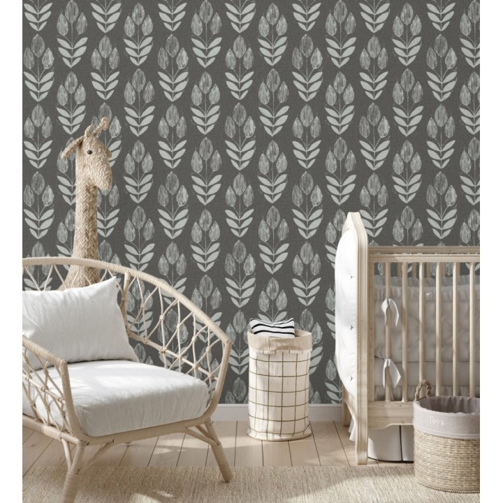 Papel pintado tulipanes textura lino y estilo provenzal - Early Tulipbud 684330