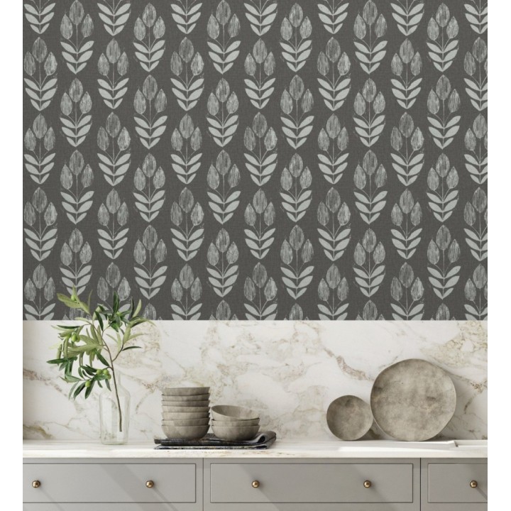 Papel pintado tulipanes textura lino y estilo provenzal - Early Tulipbud 684330