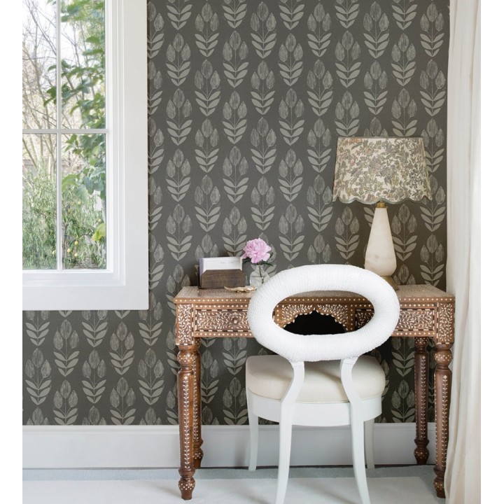 Papel pintado tulipanes textura lino y estilo provenzal - Early Tulipbud 684330